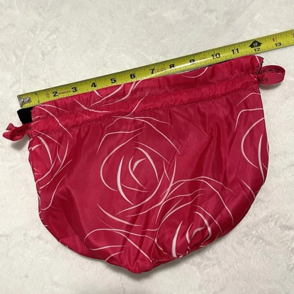 Lancome Makeup Bag Reversible Toiletry‎ Black Pink Drawstring Bucket Pouch